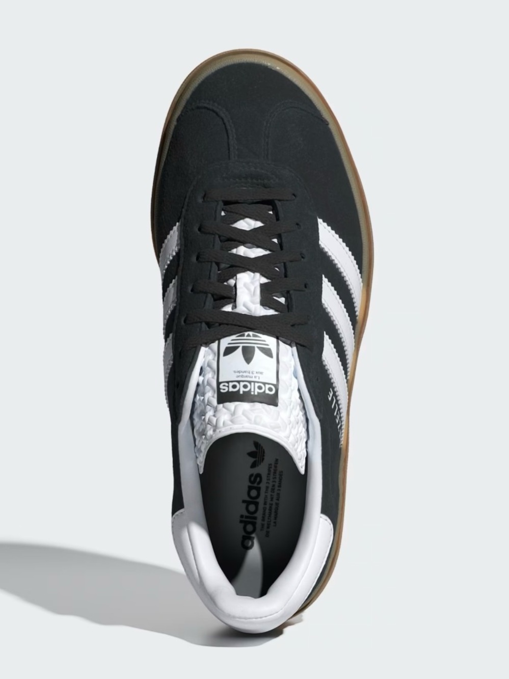 adidas Gazelle Women's Black and White Sneakers with Brown Gradient Sole - Picture 2 of 10